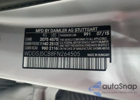 2015 Mercedes-Benz Cla 45 Amg from USA, damaged, VIN WDDSJ5CB8FN264505